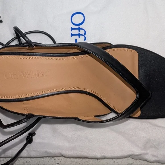 Off-White Black Lollipop lace-up leather sandals - Picture 4 of 11